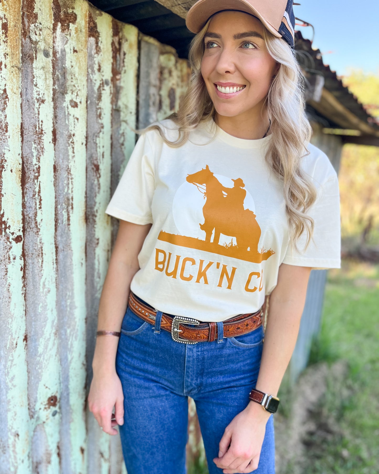 BUCK'N CO Unisex T Shirt - White