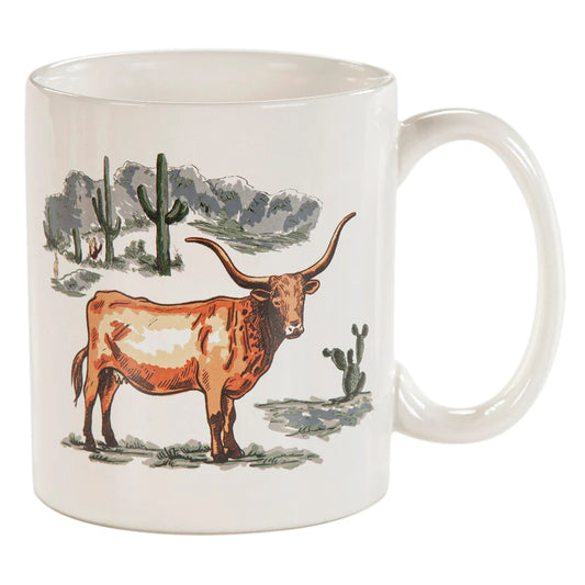 Paseo Road Ranch Life Longhorn Mugs