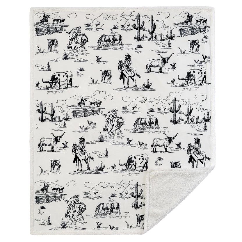 Paseo Road Ranch Life Sherpa Throw