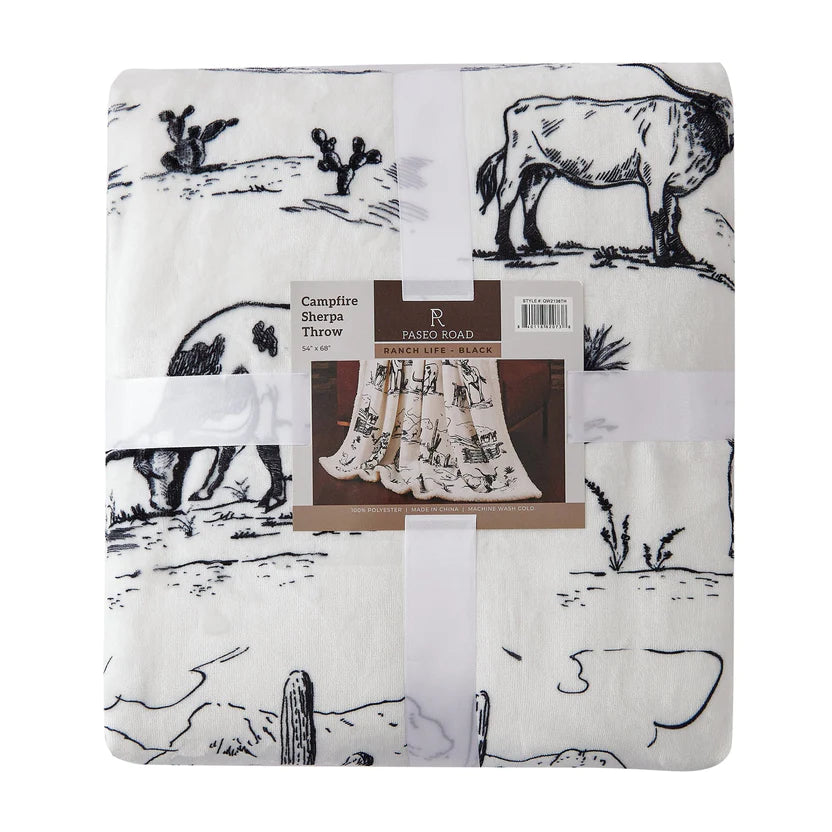 Paseo Road Ranch Life Sherpa Throw