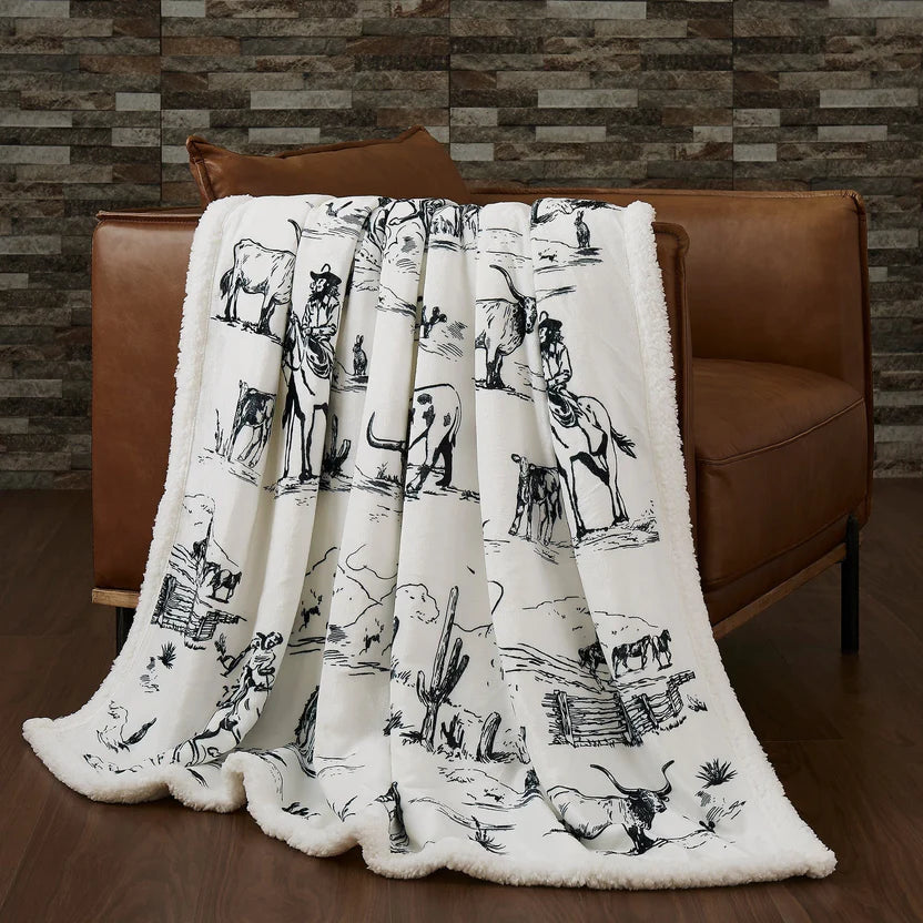 Paseo Road Ranch Life Sherpa Throw