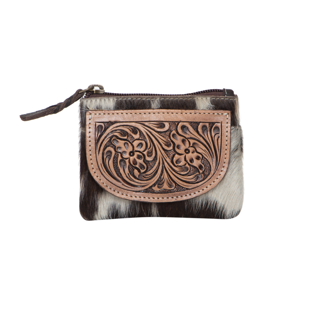 Tooled Zip Penny Purse