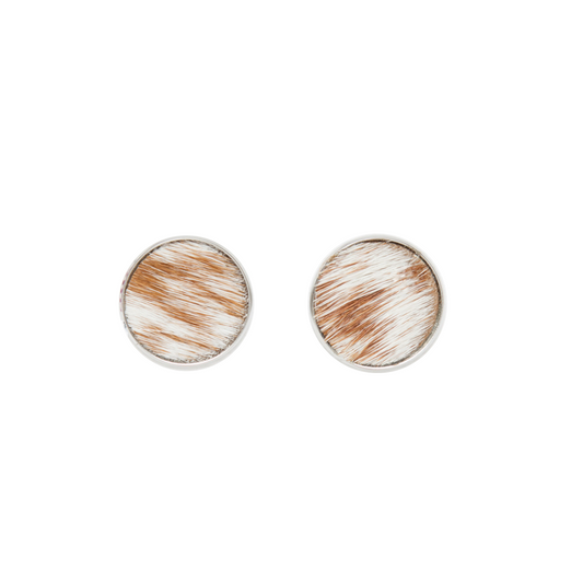 Large Cowhide Stud Earrings