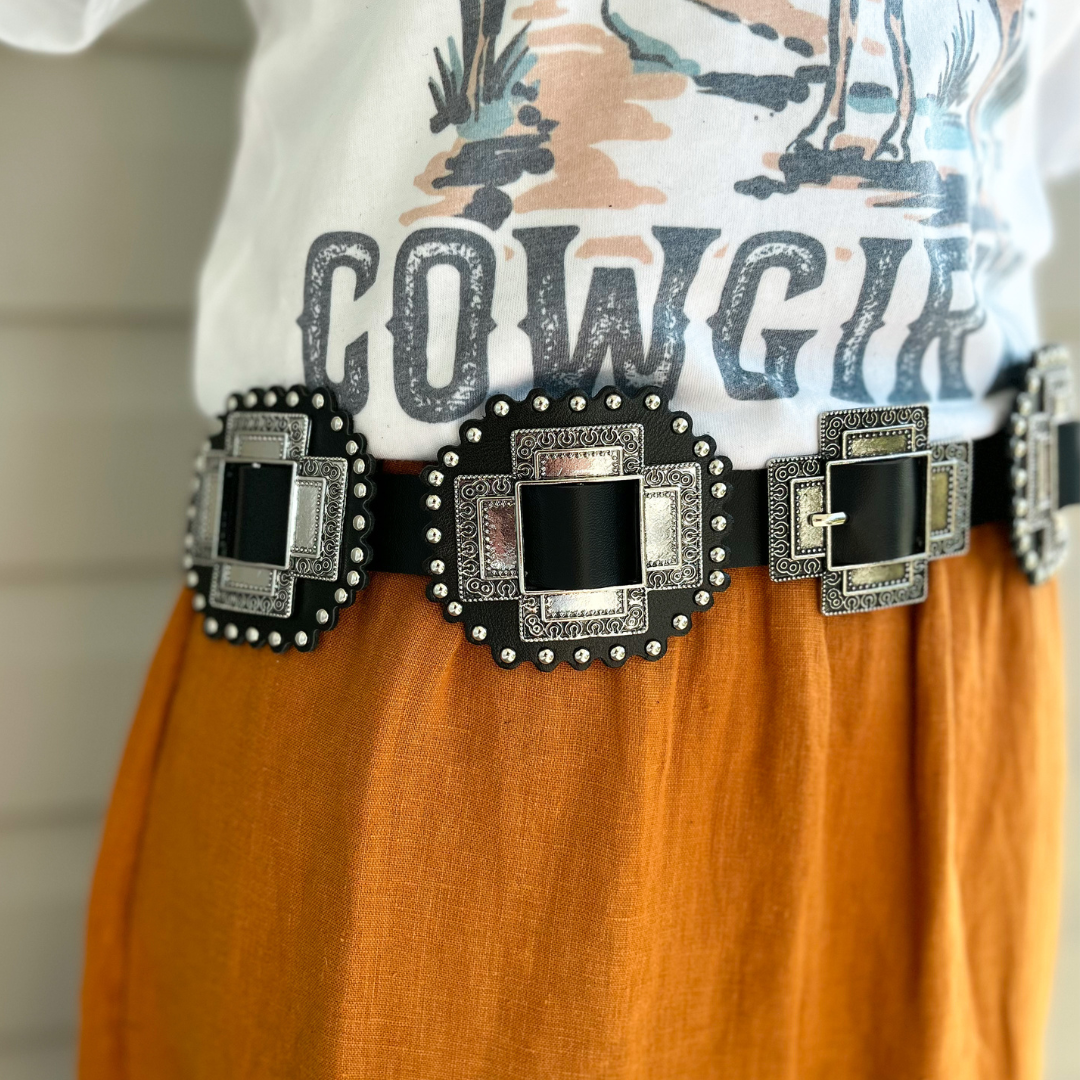 Black Concho Belt